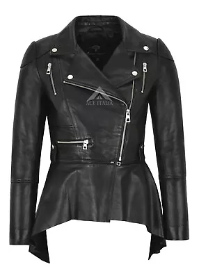 Buy Calemini Ladies Cropped Leather Jacket Cum Flare Coat With Detachable Flare Coat • 89.41£