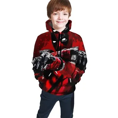 Buy Funny Deadpool Movie Kids Pullover Hoodies Casual Long Sleeve Hooded Sweatshirts • 21.98£