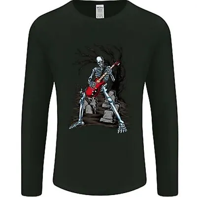 Buy Graveyard Rock Guitar Skull Heavy Metal Mens Long Sleeve T-Shirt • 12.99£
