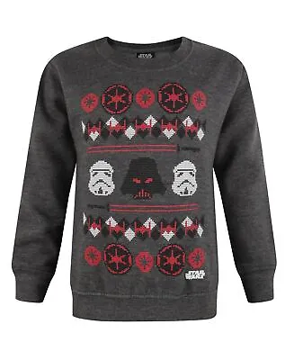 Buy Star Wars Darth Vader Sweatshirt Boys Kids Fair Isle Christmas Jumper • 16.99£