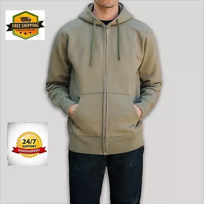 Buy Mens Plain Fleece Zip Up Hoodie Sweatshirt Hooded Zipper Sports Jumper • 9.99£