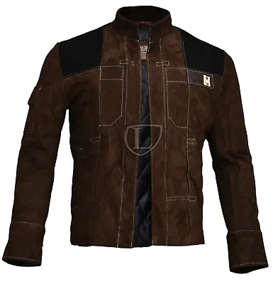 Buy Men Han Solo Star Wars Story Brown Suede Leather Jacket High Quality All Sizes • 79.99£