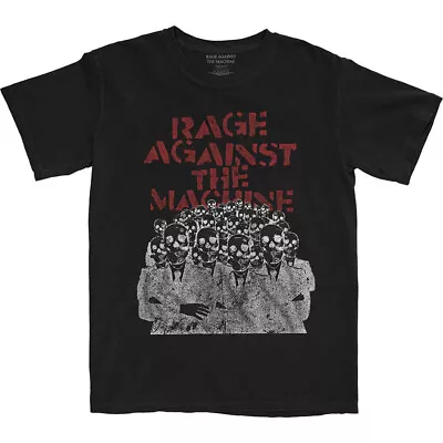 Buy Rage Against The Machine T-Shirt Crowd Masks RATM Official Band Black New • 14.95£