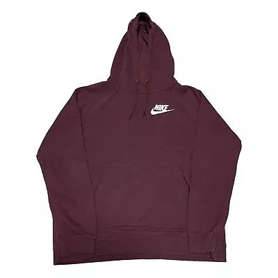 Buy Nike Hoodie Pullover Burgundy Raglan Sleeve Swoosh Logo Sweatshirt Womens Medium • 11.99£