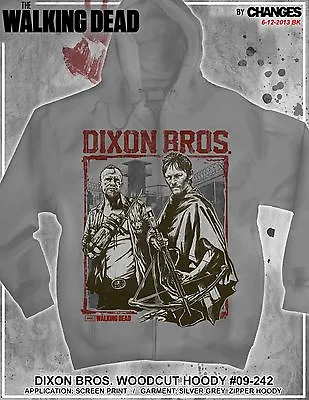 Buy Rare Authentic The Walking Dead Dixon Bros Woodcut Zombie Daryl Amc Hoodie S-3xl • 62.70£