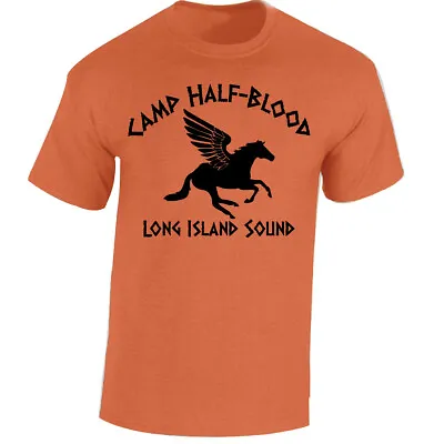 Buy Camp Half Blood Men Kids T Shirt Percy Jackson Greek Gods Pegasus Long Island • 7.99£
