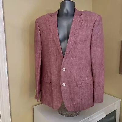 Buy 40 Chest Pink Linen Semi Lined  Blazer By Blazer Worn Once Dry Cleaned • 15£