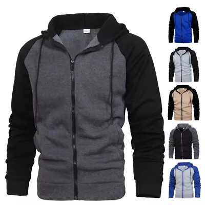 Buy Mens Zip Up Hoodie Hooded Sweatshirt Sports Jumper Hoodie Coat Jacket Top • 11.99£
