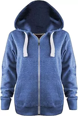 Buy Women Jacket  Long Sleeves Zip Up Fleece Pull On Jumper Hooded Sweater Track Top • 11.99£