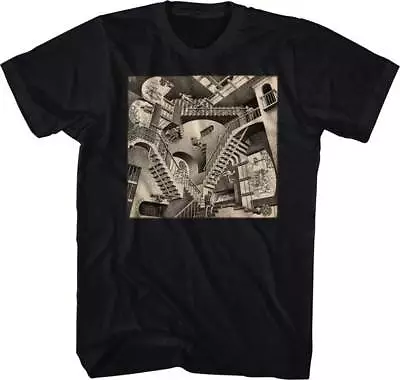 Buy M.C. Escher Relativity Staircase Drawing Print Artwork Artist T Shirt MC12BK • 33.49£