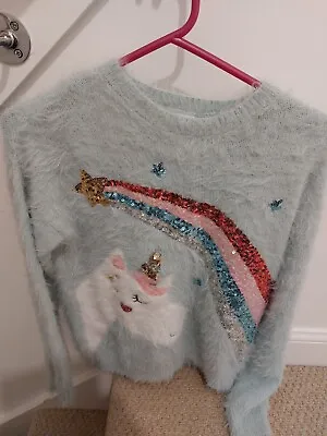 Buy Unicorn VGC Fluffy Sparkly Christmas Jumper 12-13 Years  • 4.99£
