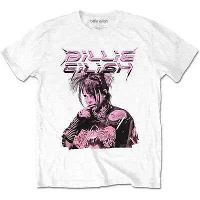 Buy BILLIE EILISH - Official Unisex T- Shirt - Purple Illustration - White Cotton • 17.99£
