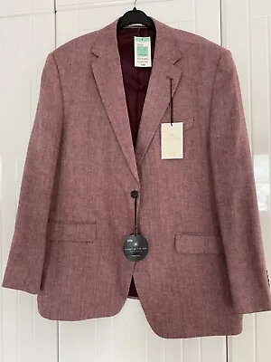 Buy Mens Raspberry Jacket  46m Pure Linen  Marks & Spencer Collezione Italian Range • 25£