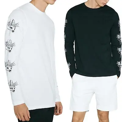 Buy Mens Long Sleeve T Shirts Crew Neck Stretchable 100% Cotton Tee Shirt Brave Soul • 4.99£