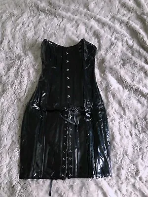 Buy Black PVC Corset Dress, M, Gothic Dress, Fetish, Pinup, Goth Clothing, Killstar • 45£