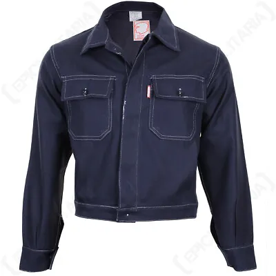Buy Original Italian Short Work Jacket - Blue With White Stitching • 20.45£