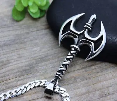 Buy Sterling Silver Viking Axe Necklace, Viking Axe Jewelry, Mens Necklace, • 55.19£