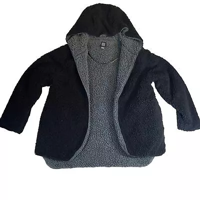 Buy BDG Urban Outfitters Fleece Hoodie Uni XS/S Black Grey Fluffy Thick Wrap Blanket • 32.87£