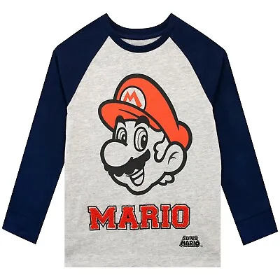 Buy Super Mario Top Kids Boys 3 4 5 6 7 8 9 10 11 12 Years Tee T-Shirt Long Sleeve • 13.99£