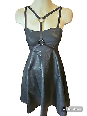 Buy Phaze Deadstock Raven O-Ring Gothic Punk Alernative Harness Dress Size 8 • 15£