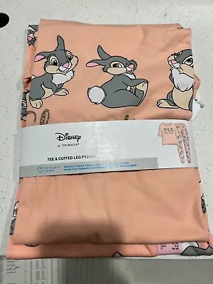 Buy Disney Sleeping Bunny Thumper Peach PJ Pyjama Set Ladies Primark • 24.99£