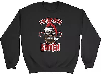 Buy Christmas Skull Kids Sweatshirt I'm The Real Bearded Santa Xmas Boys Girl Jumper • 12.99£