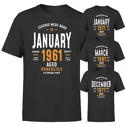Buy Personalised Legends Were Born In January 1961 Birthday Mens T Shirt • 9.99£