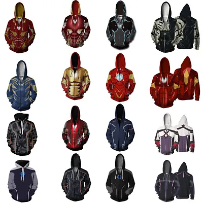 Buy Avengers Iron Man 3D Hoodies Cosplay Superhero Sweatshirt Jacket Coat Costumes • 19.20£