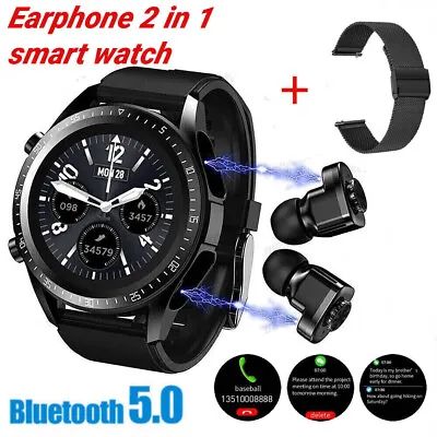 Buy 2 In 1 Smart Watch With Bluetooth Earbuds Fitness Tracker For Android IPhone • 4.79£