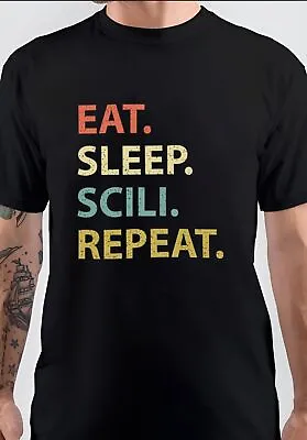 Buy Eat Sleep SciLi Repeat Funny Life Meme Classic NWT Gildan Size S-5XL T-Shirt • 17.96£