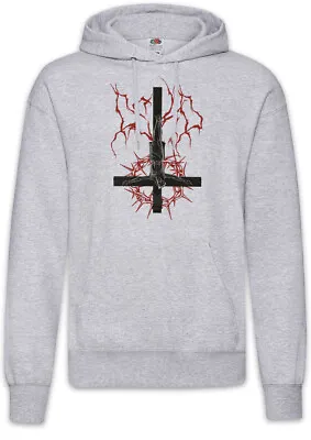 Buy Inverted Jesus Cross Hoodie Pullover  Symbol Pentagram Church Satan Satanism • 40.74£