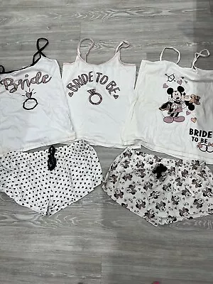 Buy Disney Minnie Mouse Cotton Tshirt & Short Bride-To-Be Pyjama Set Size L 14-16 • 5£