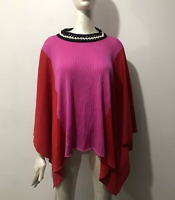 Buy Emilio Pucci 100% Wool Cape Pink & Red Small • 369.99£