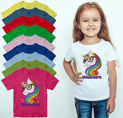 Buy Unicorn Girls T-shirt Magical Cute Horn Horse Children Top Tee • 7.59£