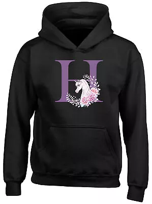 Buy Initials Unicorn Animal - H Childrens Kids Hooded Top Hoodie Boys Girls Gift • 13.99£