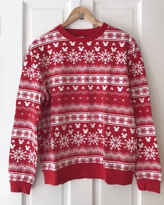 Buy Disney Red & White Christmas Mickey Mouse Sweatshirt ASOS Size S Jumper Xmas • 19.99£