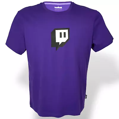 Buy Twitch T Shirt Mens Cotton Glitch Core Logo Purple Crew Neck Tee Gaming Top New • 9.77£