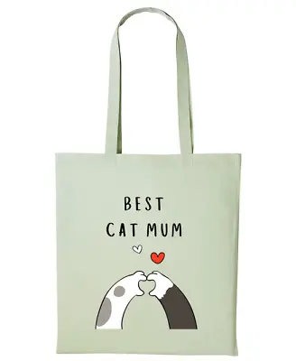 Buy Merch Kingdom Best Cat Mum Re Useable Shopping GIft Tote Bag • 9.95£