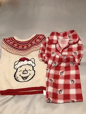Buy 12-18 Months  Boys Xmas Winnie The Pooh Jumper & Pyjamas • 5.99£