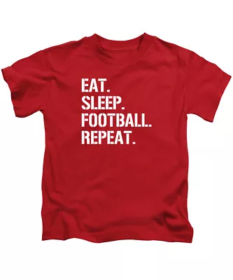 Buy Eat Sleep Football Repeat Kids T-Shirt Footy Tee Top Ages 3-13 New Gift Birthday • 7.95£