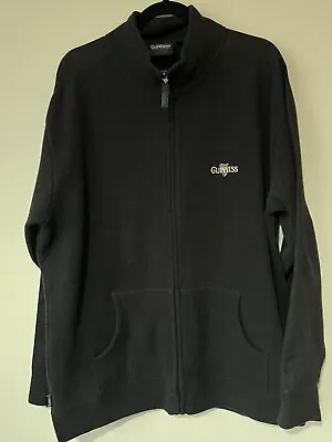 Buy Guinness New Mens XL Black Ribbed Fleece Jacket Official Rugby Harp Spell Out • 25.95£