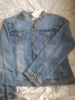 Buy NEW Womens Denim Jacket Jean Short Stretch Jackets Ladies Blue Size 14/16 • 16£