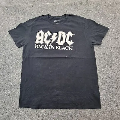 Buy ACDC Shirt Mens LARGE Black T Shirt Back In Black Cotton Short Sleeve Size L • 6.29£