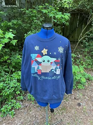 Buy Disney Parks Star Wars Baby Yoda Grogu Christmas Sweater Medium M World • 19.21£