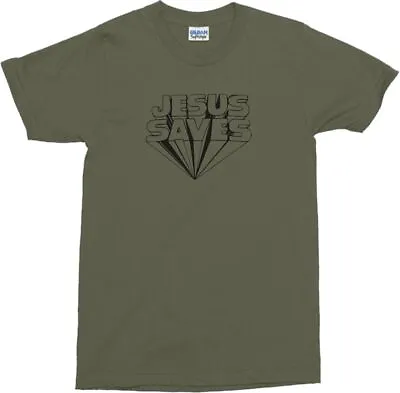 Buy Jesus Saves T-Shirt - Retro 70's Style, Keith Moon, Various Colours • 18.99£