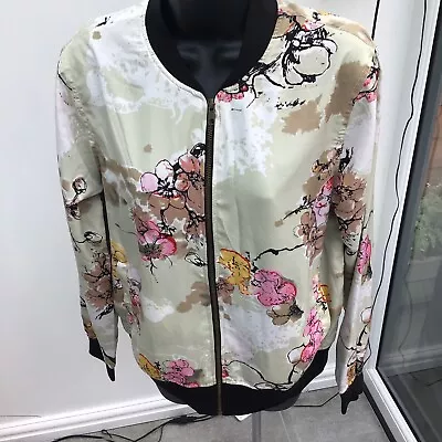 Buy Innocence Womens Black Floral  Bomber Jacket  Size 10  Brand New • 13£