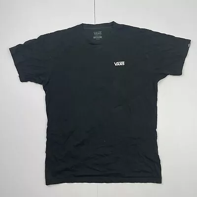 Buy VANS T-Shirt Medium Black Mens Plain Little Logo Skate Classic Fit • 9.88£