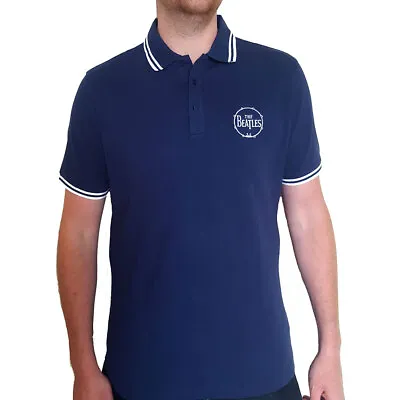 Buy Official The Beatles Drum Logo Mens Navy Blue Polo Shirt The Beatles Tee Shirt • 16.95£