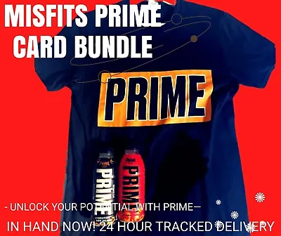 Buy Prime Card T-Shirt & 2 Misfits Red & Black Drinks Limited Edition KSI Logan Paul • 169.95£