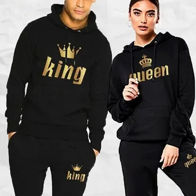 Buy Couple Fashion Tracksuit Queen King Sport Sweatshirt Track Suit Joggers Workout • 47.24£